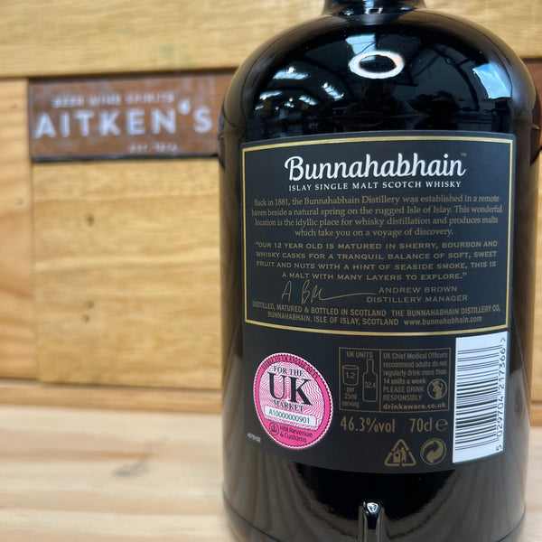 Bunnahabhain 12 year Islay Single Malt Scotch Whisky – Aitken's