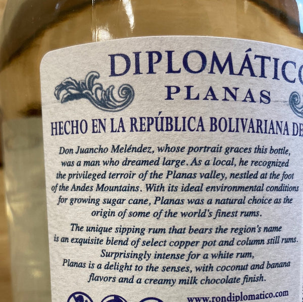 Diplomatico Planas White Sipping Rum 750ml.