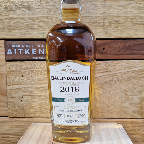 Ballindalloch 2016 Bourbon Barrel Single Cask, Single Malt Whisky