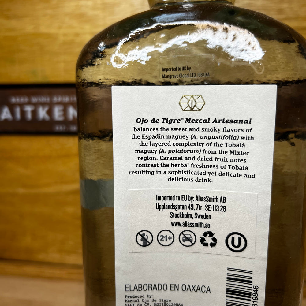 ojo de tigre 虎の目　タイガーアイ　MEZCAL メキシコ Ojo De Tigre Artesanal Mezcal | ReserveBar