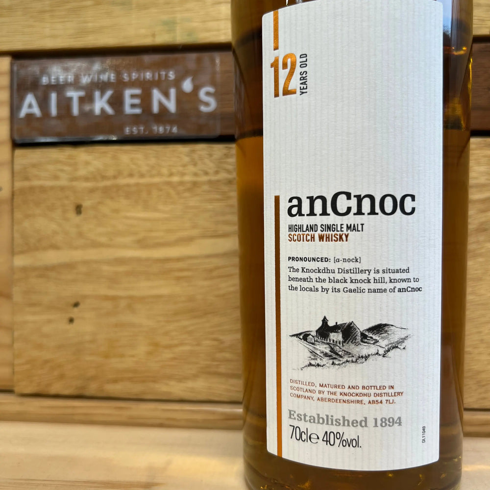 anCnoc 12 year old Highland Single Malt Whisky - Aitken's